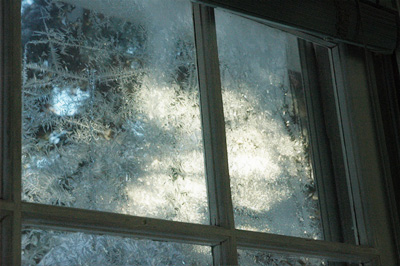 this morning I look out of frosty windows