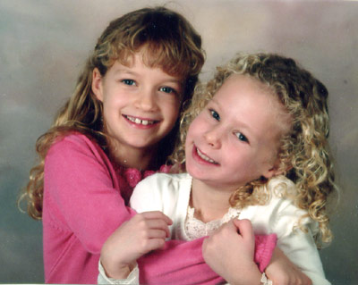 Emma and Sarah Christmas 2006